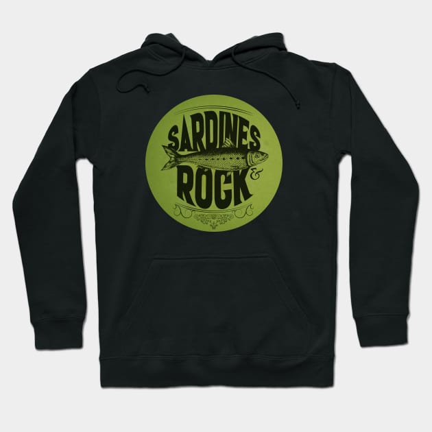 Green Sardines & Rock Hoodie by CTShirts